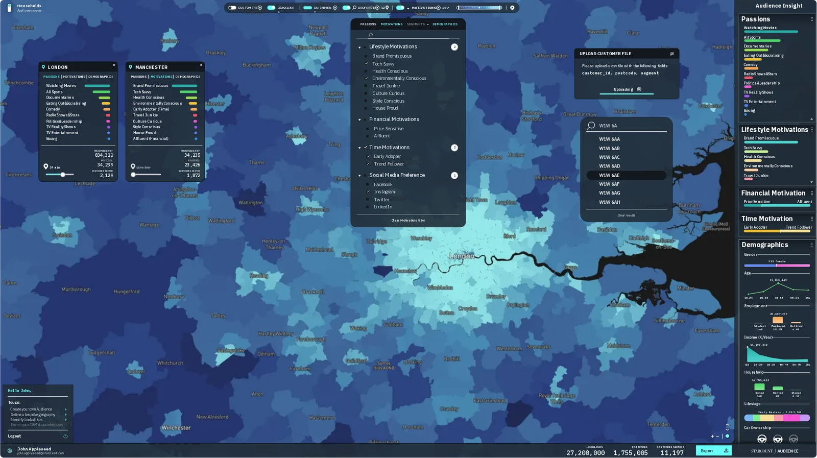 Starcount, UK demand map